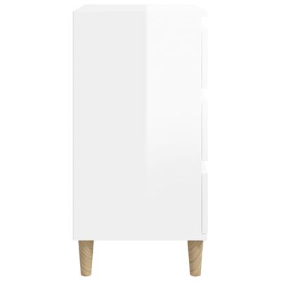 vidaXL Table de chevet blanc brillant 40x35x70 cm bois d’ingénierie
