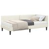 vidaXL Cadre de lit d'angle avec matelas Autre 2 pc Cr&egrave;me Velours