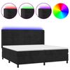 vidaXL Sommier &agrave; lattes de lit matelas et LED Noir 200x200 cm Velours