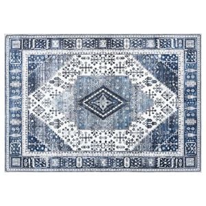 vidaXL Tapis ORIZ Bleu fonc&eacute; 140 x 200 cm 100 % polyester