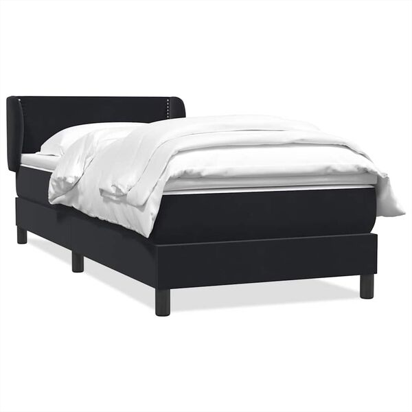 vidaXL Sommier &agrave; lattes de lit avec matelas noir 80x210 cm velours