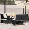vidaXL Salon de jardin 5 pcs avec coussins noir r&eacute;sine tress&eacute;e