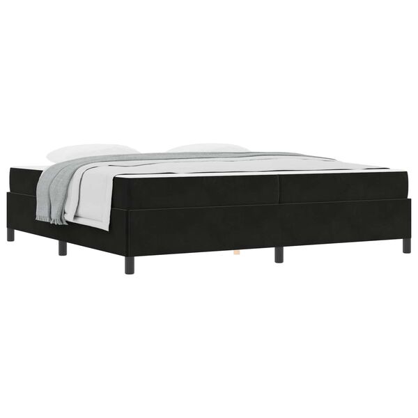vidaXL Cadre de lit avec matelas Noir 200 x 200 cm tissu