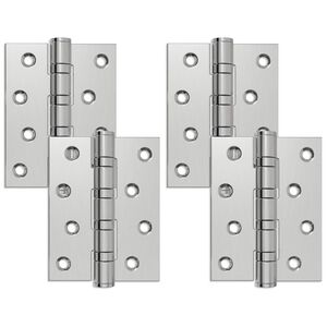 vidaXL Charni&egrave;re 4 pc 100 x 78 x 13 mm Argent&eacute; Acier