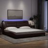vidaXL Cadre de lit avec LED sans matelas Hvar marron fonc&eacute; 200x200cm tissu