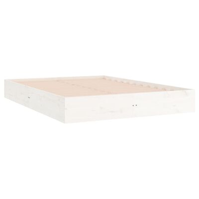 vidaXL Cadre de lit blanc bois massif 140x200 cm