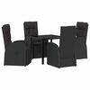 vidaXL Ensemble de salle &agrave; manger pour jardin 5 pc Noir polyrotin