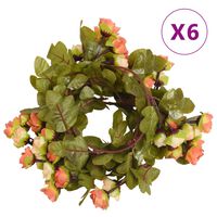 vidaXL Guirlandes de fleurs artificielles 6 pcs rouge vif 215 cm