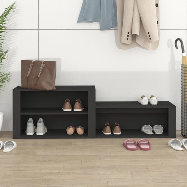 vidaXL Armoire à chaussures Noir 150x35x45 cm Bois d'ingénierie