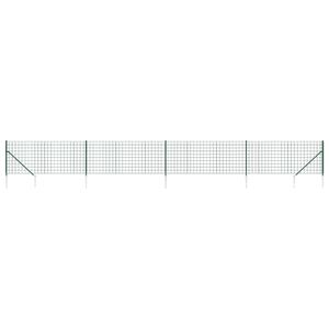 vidaXL Cl&ocirc;ture en treillis m&eacute;tallique et piquet d'ancrage vert 0,8x10m
