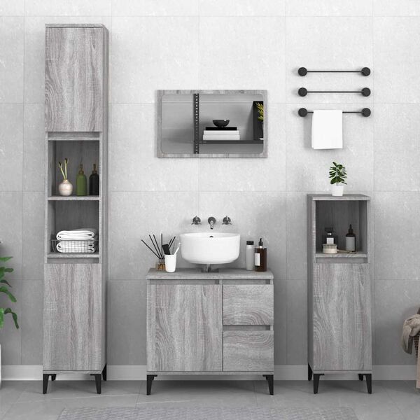 vidaXL Armoire de bain sonoma gris 65x33x60 cm bois d'ingénierie