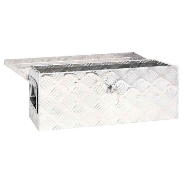 vidaXL Bo&icirc;te de rangement Argent&eacute; 60x23,5x23 cm Aluminium
