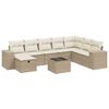vidaXL Salon de jardin avec coussins 9 pcs beige r&eacute;sine tress&eacute;e