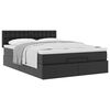 VidaXL Cadre de lit ottoman avec matelas noir 140x200 cm similicuir