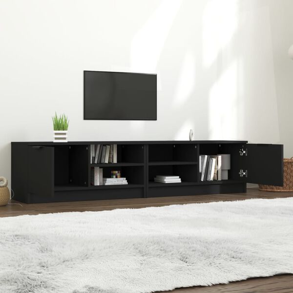 vidaXL Meubles TV 2 pcs Noir 80x35x36,5 cm Bois d'ingénierie