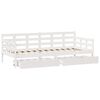 vidaXL Lit de jour et tiroirs sans matelas blanc 80x200 cm bois massif