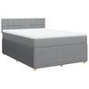 vidaXL Sommier &agrave; lattes de lit avec matelas Gris clair 140x200cm Tissu