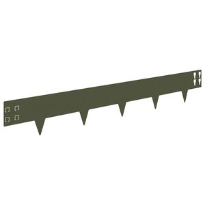 vidaXL Bordure de Pelouse 30 pc 100 x 15 cm Acier Vert olive