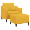 vidaXL Fauteuil avec repose-pied Jaune clair 60 cm Tissu