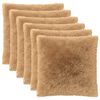 vidaXL Housse de coussin 6 pcs HEERLEN Taupe 65 x 65 cm Fleece PV