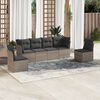 vidaXL Salon de jardin 6 pcs avec coussins gris r&eacute;sine tress&eacute;e