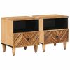 vidaXL Table de chevet avec tiroir 2 pcs Marron 50 x 33 x 60 cm