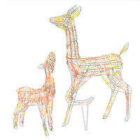 vidaXL Famille de rennes de décoration Acrylique 160 LED coloré