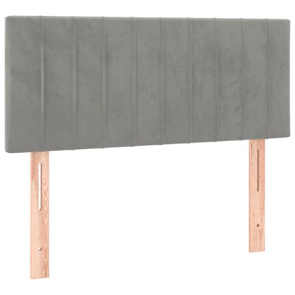 vidaXL T&ecirc;te de lit Gris clair 90x5x78/88 cm Velours
