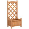vidaXL Jardini&egrave;re avec treillis marron 40x30x90 cm bois massif de sapin