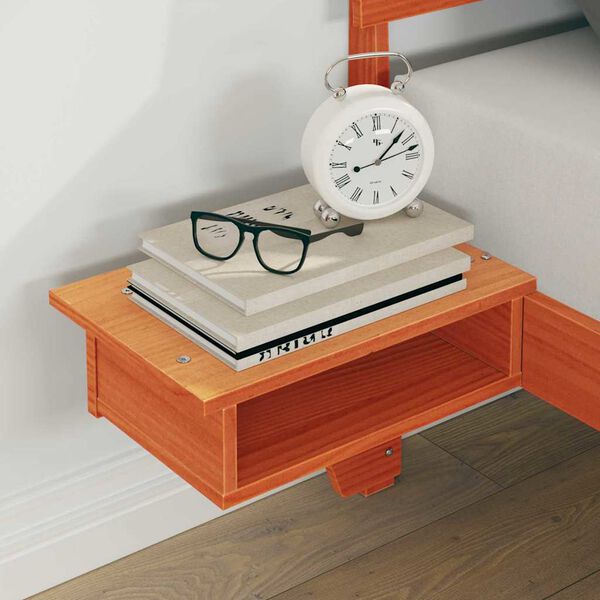 vidaXL Cadre de lit avec t&ecirc;te de lit Brun cire 120 x 190 cm Pin massif