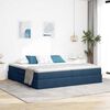 vidaXL Lit avec rangement et matelas Bleu 200 x 200 cm Polyester