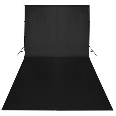 vidaXL Toile de fond Coton Noir 300 x 300 cm