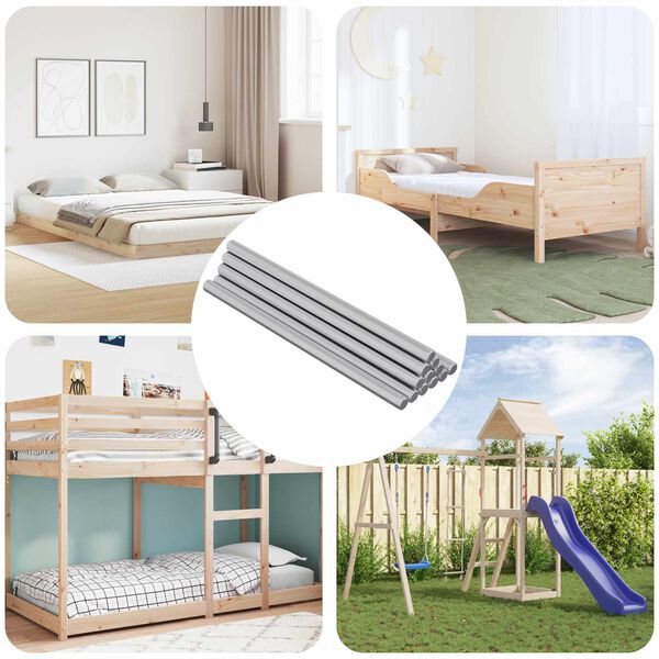 vidaXL Barres filet&eacute;es 900 pcs Argent&eacute; M&eacute;tал