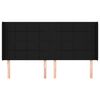 vidaXL T&ecirc;te de lit avec oreilles Noir 163x16x118/128 cm Tissu