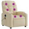 vidaXL Fauteuil de massage inclinable cr&egrave;me tissu