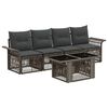 vidaXL Ensemble de canap&eacute; de jardin 5 pc Gris et Gris fonc&eacute; polyrotin