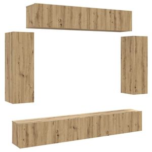 vidaXL Ensemble de meuble TV mural 6 pcs ch&ecirc;ne artisanal