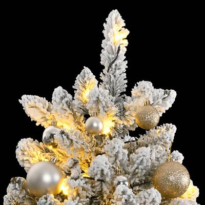 vidaXL Sapin de Noël artificiel articulé 300 LED et boules 180 cm