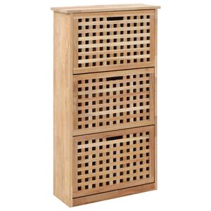 vidaXL Armoire &agrave; chaussures 55x20x104 cm Bois de noyer massif