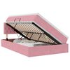 vidaXL Lit de rangement LED avec matelas Rose 120 x 200 cm Velours