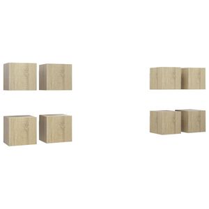 vidaXL Meubles TV muraux 8 pcs Ch&ecirc;ne sonoma 30,5x30x30 cm