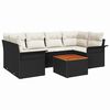 vidaXL Ensemble de canap&eacute; de jardin 7 pcs Noir et Cr&egrave;me polyrotin