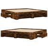 vidaXL Cadre de lit sans matelas ch&ecirc;ne fum&eacute; 180x200 cm