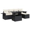 vidaXL Salon de jardin 6 pcs avec coussins noir r&eacute;sine tress&eacute;e