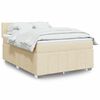 vidaXL Sommier &agrave; lattes de lit avec matelas Cr&egrave;me 140x190 cm Tissu