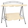 vidaXL Balancelle convertible d'ext&eacute;rieur avec auvent Blanc sable