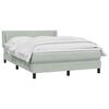 vidaXL Sommier &agrave; lattes de lit et matelas gris clair 160x220cm velours