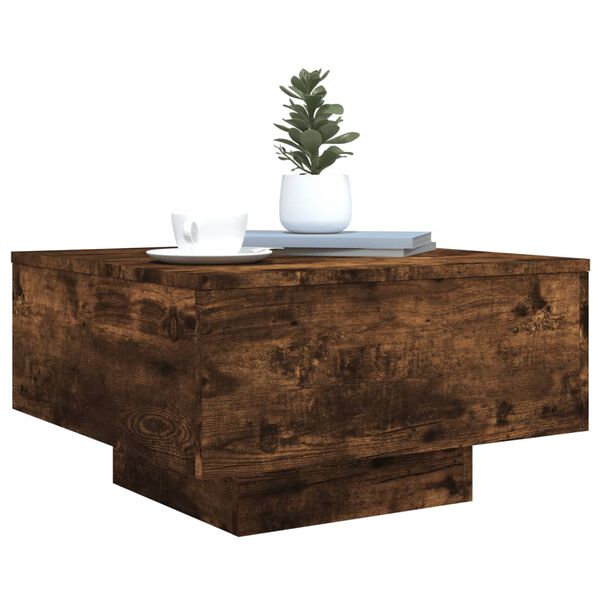 vidaXL Table basse ch&ecirc;ne fum&eacute; 55x55x31 cm bois d'ing&eacute;nierie