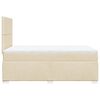 vidaXL Sommier &agrave; lattes de lit avec matelas cr&egrave;me 120x190 cm tissu