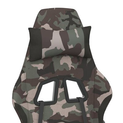 vidaXL Chaise de jeu avec repose-pied Camouflage et noir Tissu